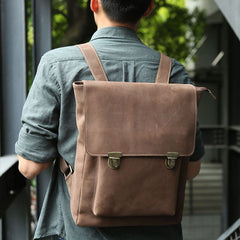 Cool Mens Leather Backpack Travel Backpacks Laptop Backpack for men - iwalletsmen