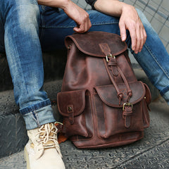 Cool Mens Leather Backpacks Travel Backpacks Laptop Backpacks for Men - iwalletsmen
