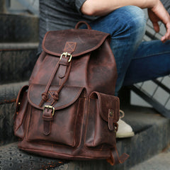 Cool Mens Leather Backpacks Travel Backpacks Laptop Backpacks for Men - iwalletsmen