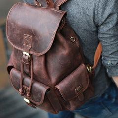 Cool Mens Leather Backpacks Travel Backpacks Laptop Backpacks for Men - iwalletsmen