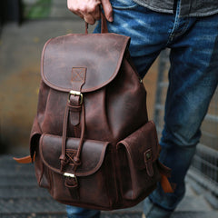 Cool Mens Leather Backpacks Travel Backpacks Laptop Backpacks for Men - iwalletsmen