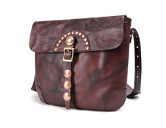 Cool Mens Leather Country Side Bag Small Saddle Messenger bag Shoulder bag For Men - iwalletsmen