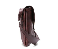 Cool Mens Leather Country Side Bag Small Saddle Messenger bag Shoulder bag For Men - iwalletsmen