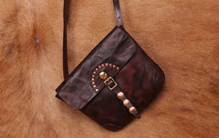 Cool Mens Leather Country Side Bag Small Saddle Messenger bag Shoulder bag For Men - iwalletsmen