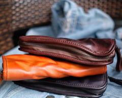 Cool Mens Leather Zipper Long Clutch Wallet Zipper Vintage Long Wallet For Men - iwalletsmen