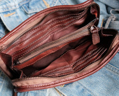 Cool Mens Leather Zipper Long Clutch Wallet Zipper Vintage Long Wallet For Men - iwalletsmen