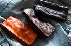 Cool Mens Leather Zipper Long Clutch Wallet Zipper Vintage Long Wallet For Men - iwalletsmen