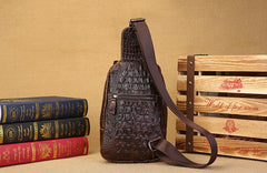 Cool Mens Leather Sling Bag One Shoulder Backpacks Sling Crossbody Backpack For Men - iwalletsmen