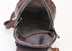 Cool Mens Leather Sling Bag One Shoulder Backpacks Sling Crossbody Backpack For Men - iwalletsmen