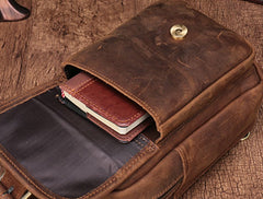 Cool Mens Leather Sling Bag One Shoulder Backpack Sling Crossbody Bag For Men - iwalletsmen