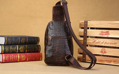Cool Mens Leather Sling Bag One Shoulder Backpacks Sling Crossbody Backpack For Men - iwalletsmen