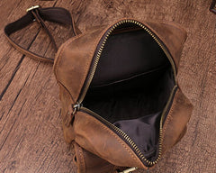 Cool Mens Leather Sling Bag One Shoulder Backpack Sling Crossbody Bag For Men - iwalletsmen