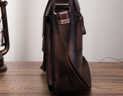 Cool Mens Leather Vintage Small Side Bag Small Messenger bag Shoulder bag For Men - iwalletsmen