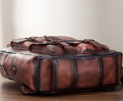 Cool Mens Vintage Leather Backpack School Backpack Travel Backpack for men - iwalletsmen