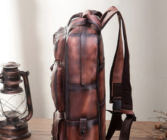 Cool Mens Vintage Leather Backpack School Backpack Travel Backpack for men - iwalletsmen