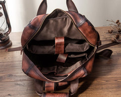 Cool Mens Vintage Leather Backpack School Backpack Travel Backpack for men - iwalletsmen
