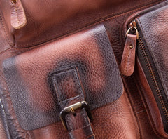 Cool Mens Vintage Leather Backpack School Backpack Travel Backpack for men - iwalletsmen