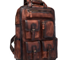 Cool Mens Vintage Leather Backpack School Backpack Travel Backpack for men - iwalletsmen