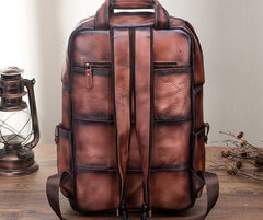Cool Mens Vintage Leather Backpack School Backpack Travel Backpack for men - iwalletsmen
