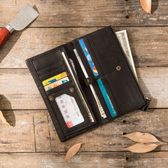 Cool Mens long Wallet Leather Bifold Wallet Long Wallets for Men - iwalletsmen