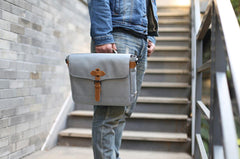 Cool Oxford Cloth Gray Men's Shoulder Bag Messenger Bag Side Bag For Men - iwalletsmen