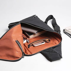Cool Oxford Cloth Casual Men's Sling Bag Black One Shoulder Backpack Chest Bag For Men - iwalletsmen