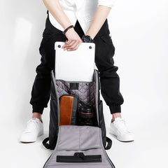 Cool Nylon Cloth Men's Black Large Computer Backpack Travel Bag For Men - iwalletsmen