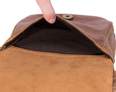 Cool Brown Leather Mens Small Shoulder Bag Belt Pouch Belt Bag For Men - iwalletsmen