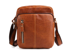 Cool Brown Leather Mini Messenger Bags Small Tablet Messenger Bag Side Bag For Men - iwalletsmen