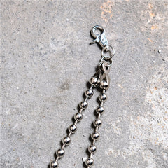 Cool Silver Mens Womens Beaded Pants Chain Long Double Wallet Chain For Men - iwalletsmen