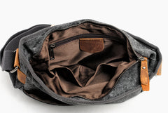Cool Retro Waxed Canvas Leather Mens Womens Ethnic Shoulder Bag 13'' Side Bag Messenger Bag Postman Bag For Men - iwalletsmen