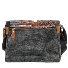 Cool Retro Waxed Canvas Leather Mens Womens Ethnic Shoulder Bag 13'' Side Bag Messenger Bag Postman Bag For Men - iwalletsmen