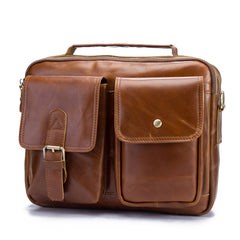 Cool Leather Small Side Bag Handbag Work Bag Business Bag Shoulder Bags For Men - iwalletsmen