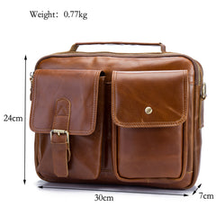Cool Leather Small Side Bag Handbag Work Bag Business Bag Shoulder Bags For Men - iwalletsmen