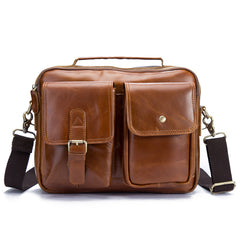 Cool Leather Small Side Bag Handbag Work Bag Business Bag Shoulder Bags For Men - iwalletsmen