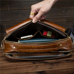 Cool Leather Small Side Bag Handbag Work Bag Business Bag Shoulder Bags For Men - iwalletsmen