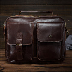 Cool Leather Small Side Bag Handbag Work Bag Business Bag Shoulder Bags For Men - iwalletsmen