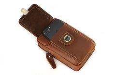 Cool Leather Men's Cell Phone Holster Belt Pouch Belt Bag Waist Bag For Men - iwalletsmen