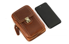 Cool Leather Men's Cell Phone Holster Belt Pouch Belt Bag Waist Bag For Men - iwalletsmen