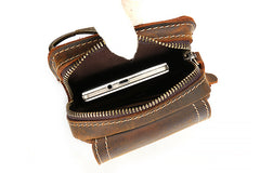 Cool Leather Men's Cell Phone Holster Belt Pouch Belt Bag Waist Bag For Men - iwalletsmen