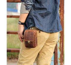 Cool Leather Men's Cell Phone Holster Belt Pouch Belt Bag Waist Bag For Men - iwalletsmen