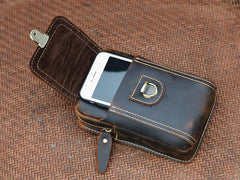 Cool Leather Men's Cell Phone Holster Belt Pouch Belt Bag Waist Bag For Men - iwalletsmen