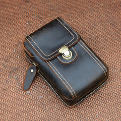 Cool Leather Men's Cell Phone Holster Belt Pouch Belt Bag Waist Bag For Men - iwalletsmen