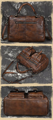 Vintage Leather Men's Small Messenger Bag Handbag Shoulder Bag For Men - iwalletsmen