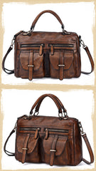 Vintage Leather Men's Small Messenger Bag Handbag Shoulder Bag For Men - iwalletsmen