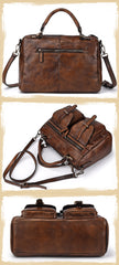Vintage Leather Men's Small Messenger Bag Handbag Shoulder Bag For Men - iwalletsmen