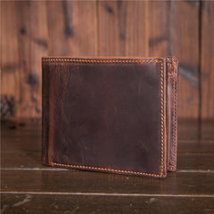 Cool Leather Mens Small Wallet billfold Trifold Wallet Front Pocket Wallet for Men - iwalletsmen