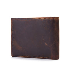 Cool Leather Mens Small Wallet billfold Trifold Wallet Front Pocket Wallet for Men - iwalletsmen