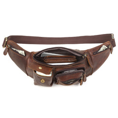 Cool Brown LEATHER MENS FANNY PACK BUMBAG Vintage WAIST BAGS FOR MEN - iwalletsmen