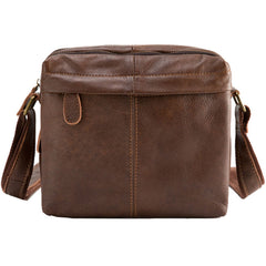 Cool Small Leather Black Mens Messenger Bags Shoulder Bags  for Men - iwalletsmen